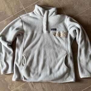 Patagonia Womens Re-Tool Snap-T Pullover Fleece Polartec White Ivory Size XL